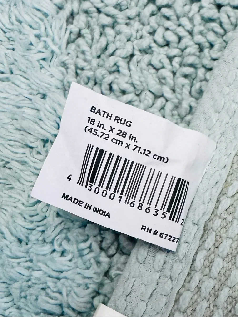 Home Collections Pom Pom Bath Mat Cotton Aqua 18x28 NWT